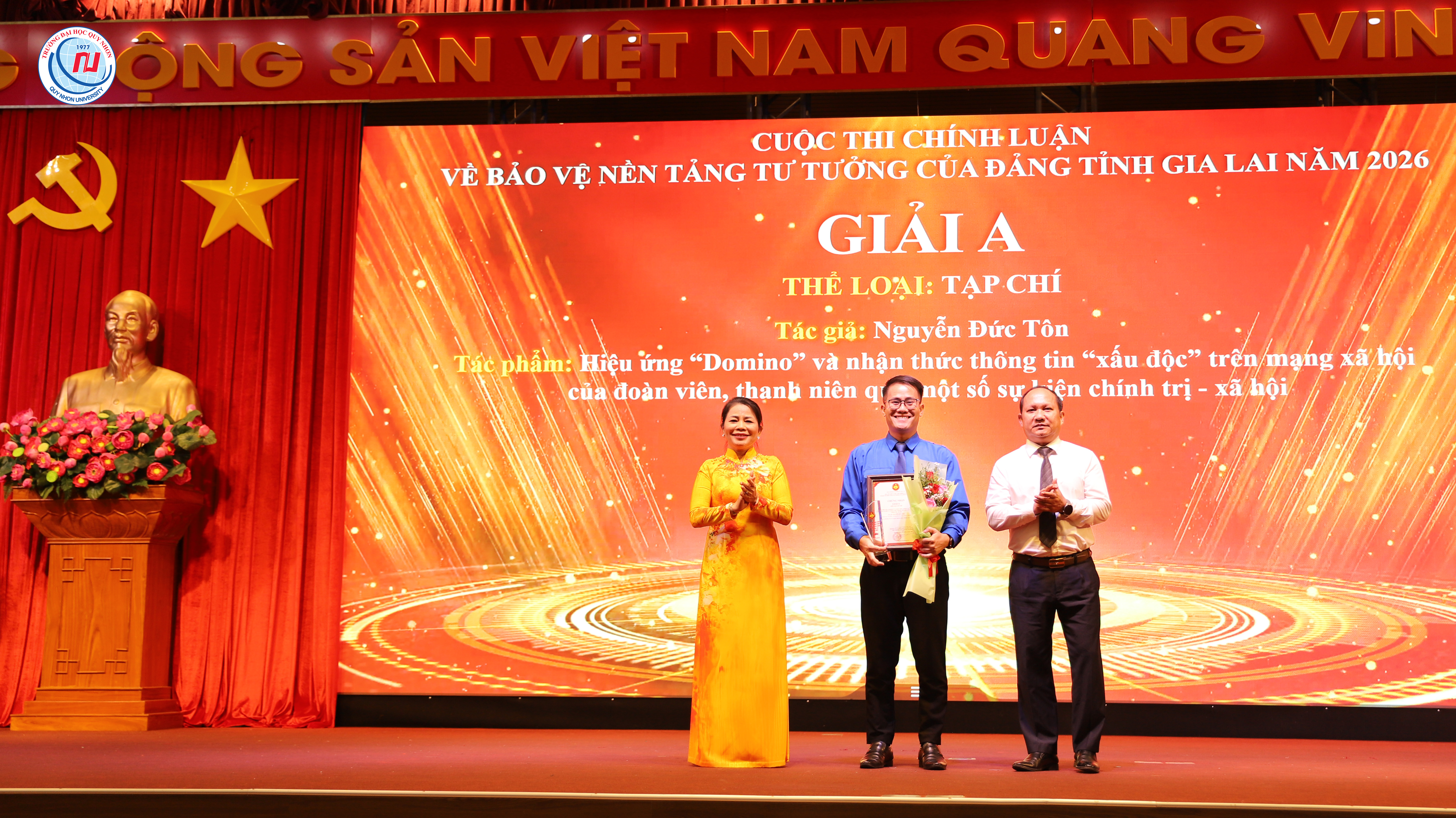 Đảng ủy Trường Đại học Quy Nhơn đạt thành tích cao tại Cuộc thi chính luận về bảo vệ nền tảng tư tưởng của Đảng tỉnh Gia Lai, năm 2026